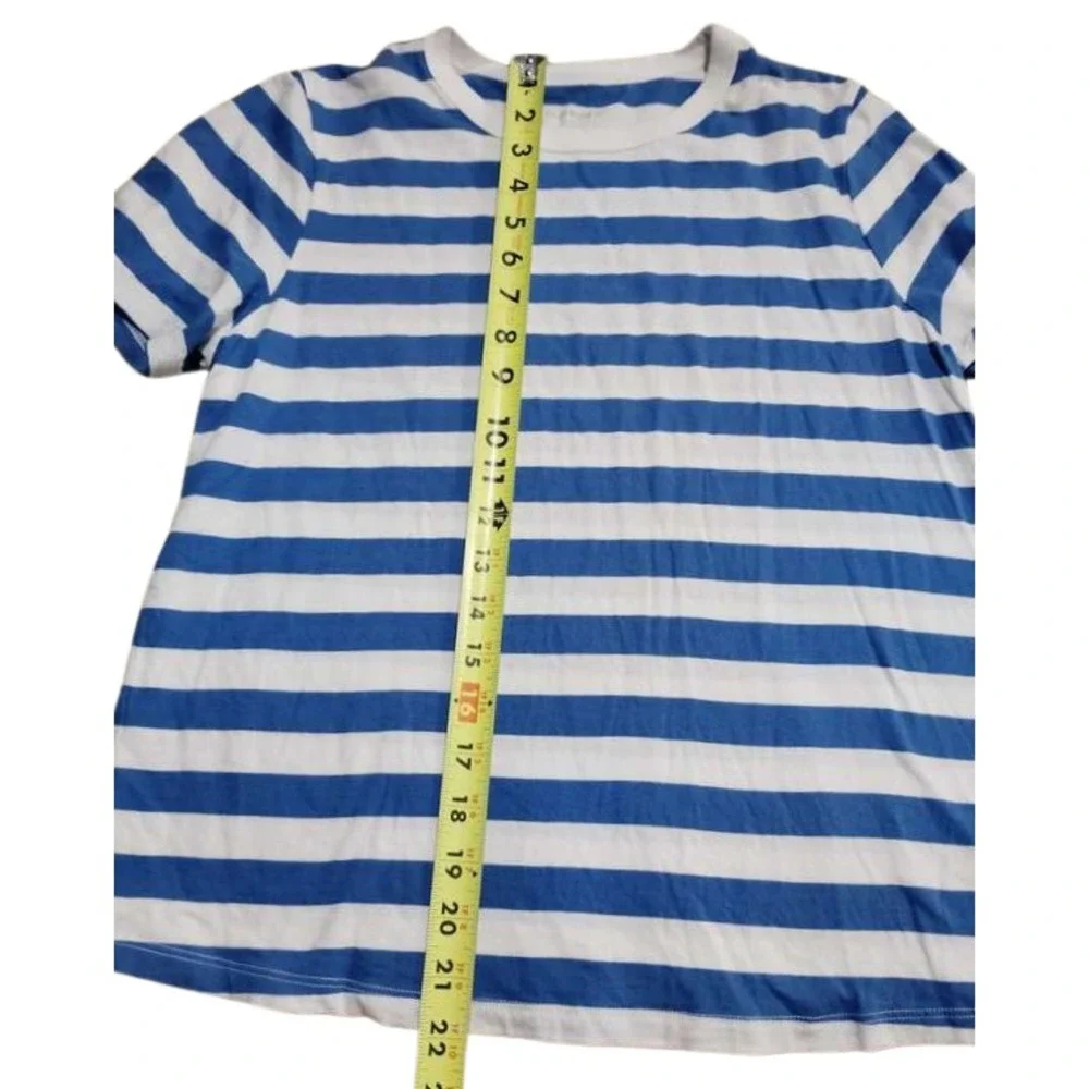 Old Navy Kids Blue White Striped T Shirt Size S Petite‎ Cotton Everyday Wear